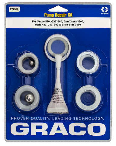Graco OEM Packing Kit 222-588 for EM 590, GM3500, LineLazer 3500, Ultra 433,750,1000 & Ultra 433,750,1000 & Ultra Plus 1000 SHIPPING INCLUDED